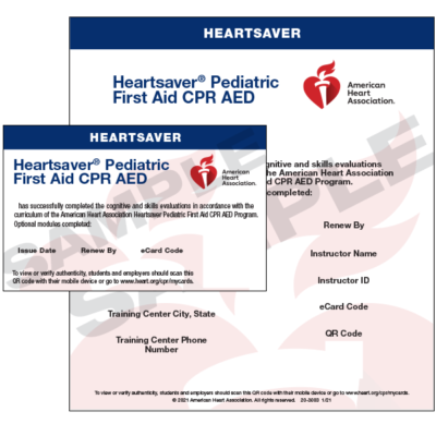 Heartsaver First Aid CPR AED certification