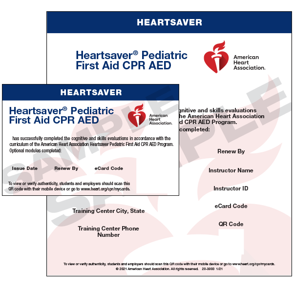 Heartsaver First Aid CPR AED certification