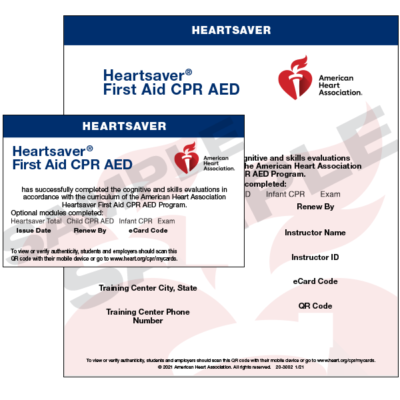 heartsaver frist aid cpr aed certification