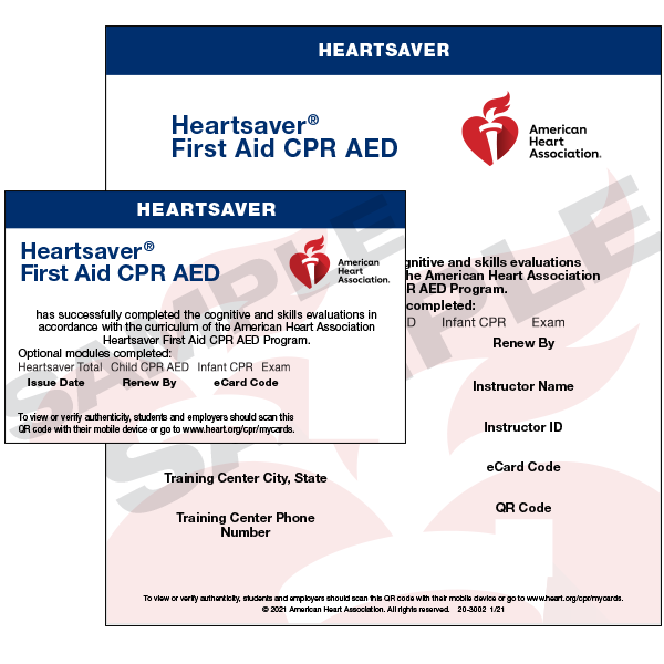 heartsaver frist aid cpr aed certification